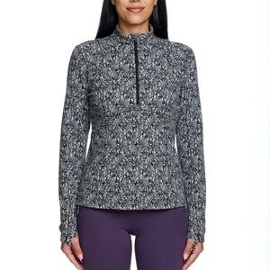 Spyder Ladies' Fleece Printed Half Zip Black/White Women's Size Large